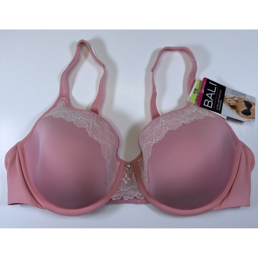 Bali One Smooth U Ultra Light Lace with Lift Underwire Bra 42B NEW DF3L97 3L97